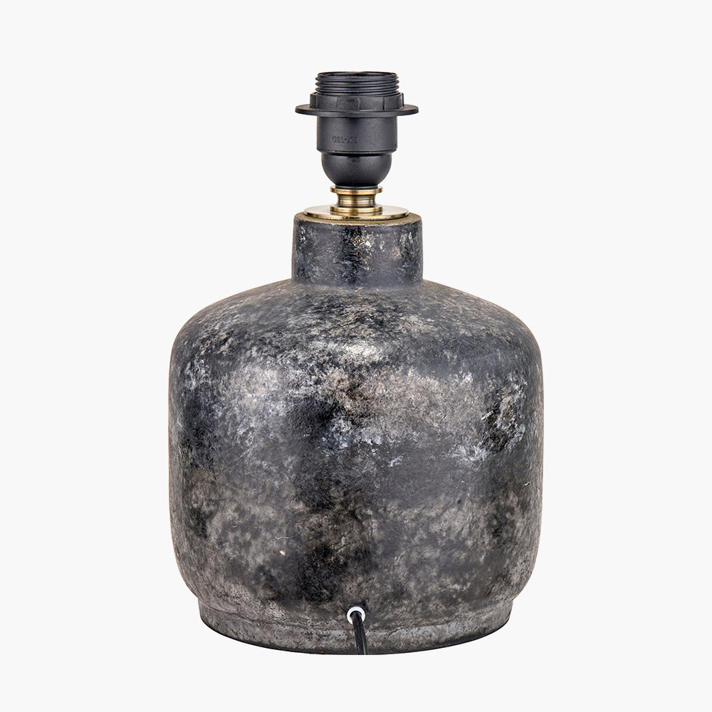 Vulcan Textured Volcanic Effect Grey Small Stoneware Table Lamp - Base Only